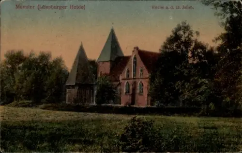 Ak Munster an der Örtze Lüneburger Heide, Münster, Kirche aus dem 15. Jahrhundert, Lüneburger Hei
