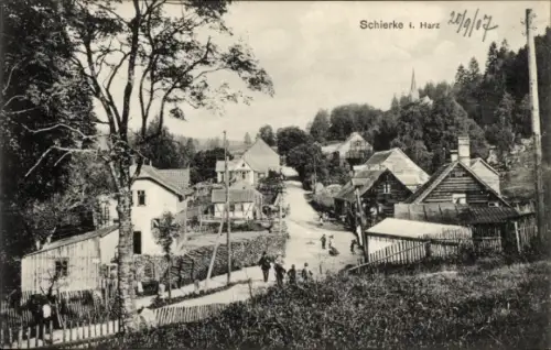 Ak Schierke Wernigerode im Harz, Straßenpartie, Häuser