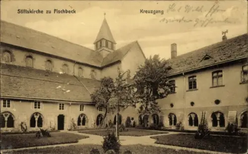 Ak Fischbeck Hessisch Oldendorf an der Weser, Stiftskirche zu  Kreuzgang,  