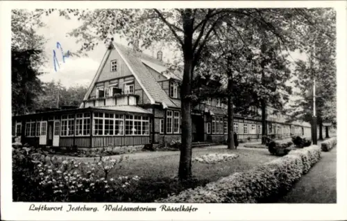 Ak Jesteburg in Niedersachsen, Luftkurort  Waldsanatorium Rüsselkäfer, Gebäude im Wald