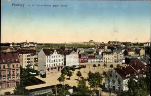 Ak Freiberg in Sachsen, Blick von der roten Grube gegen Osten