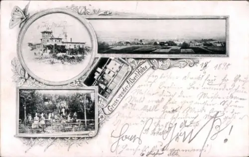 Passepartout Ak Zwickau in Sachsen, Albert-Höhe, Gastwirtschaft, Aussicht