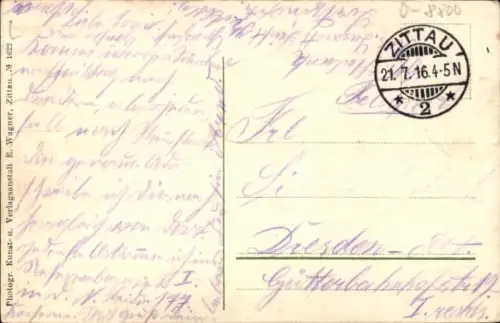 Ak Zittau in Sachsen, Markt, Fahnen