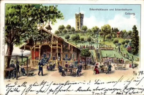 Litho Coburg in Oberfranken, Eckardtsklause und Eckardsturm