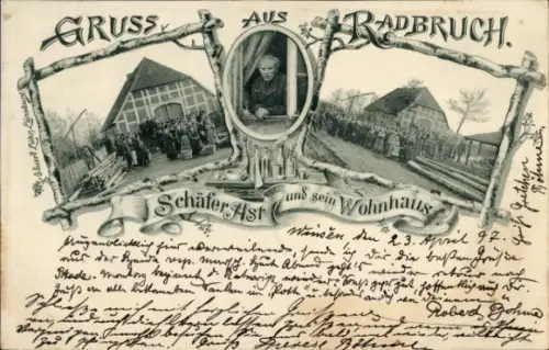 Passepartout Ak Radbruch in Niedersachsen, Schäfer Ast und sein Wohnhaus