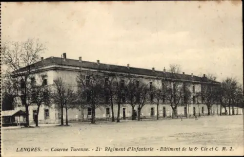 Ak Langres Haute Marne, Caserne Turenne, 21. Regiment d'Infanterie, Gebäude der 6. Kompanie