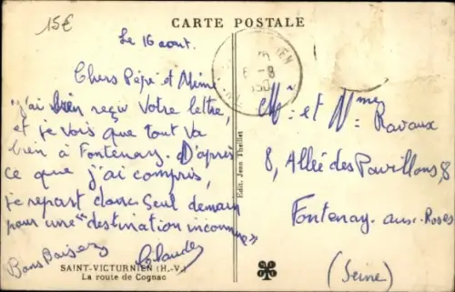 Ak Saint Victurnien Haute Vienne, La route de Cognac, Ochsengespann