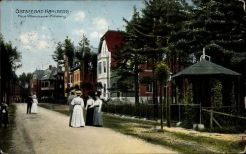 Ak Krynica Morska Ostseebad Kahlberg, Neue Villenstraße, Höhenweg