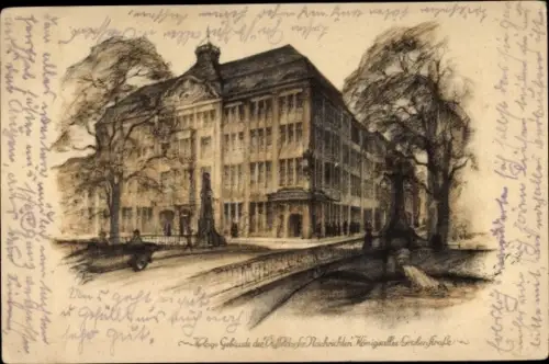 Künstler Ak Düsseldorf am Rhein, Verlagsgebäude der Düsseldorfer Nachrichten, Königsallee