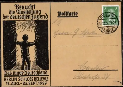 Ak Berlin Tiergarten, Ausstellung der deutschen Jugend, Schloss Bellevue, Das junge Deutschland