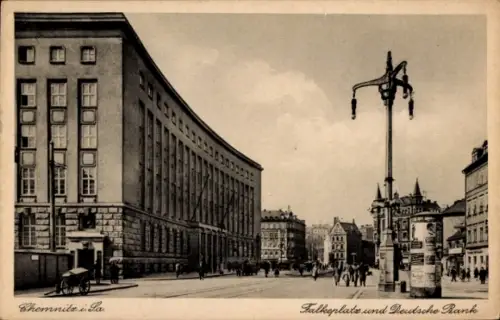 Ak Chemnitz in Sachsen,  Falkeplate, Deutsche Rank,  