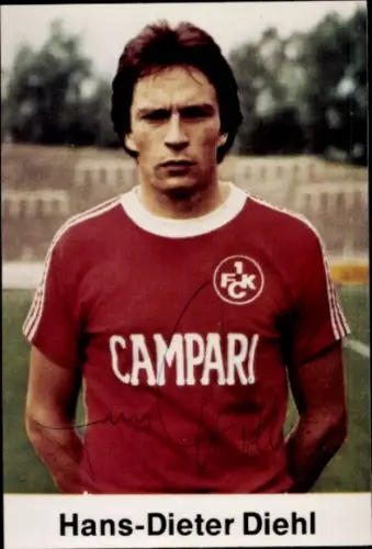 Autogrammkarte Fußballer Hans Dieter Diehl, 1. FC Kaiserslautern, Autogramm