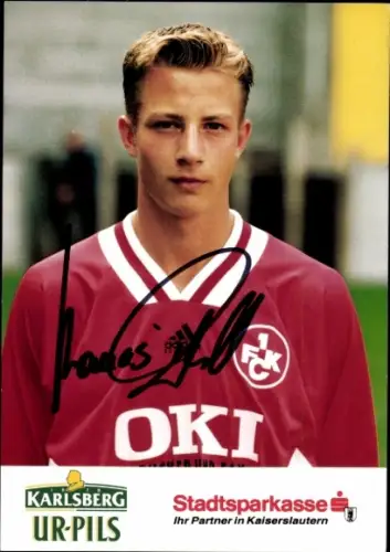 Autogrammkarte Fußballer Thomas Riedl, 1. FC Kaiserslautern, Autogramm