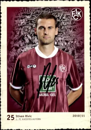 Autogrammkarte Fußballer Stiven Rivic, 1. FC Kaiserslautern, Autogramm