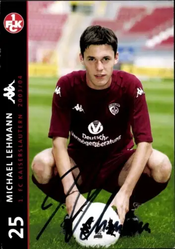 Autogrammkarte Fußballer Michael Lehmann, 1. FC Kaiserslautern, Autogramm