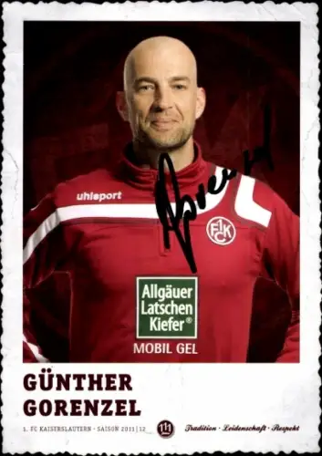 Autogrammkarte Co Trainer Günther Gorenzel, 1. FC Kaiserslautern, Autogramm