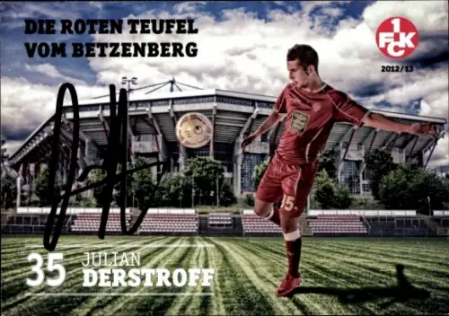 Autogrammkarte Fußballer Julian Derstroff, 1. FC Kaiserslautern, Autogramm