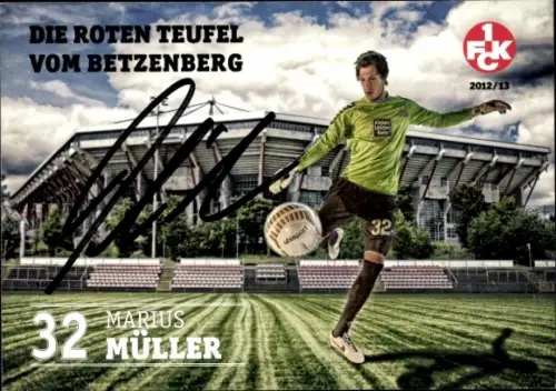 Autogrammkarte Fußballer Marius Müller, 1. FC Kaiserslautern, Autogramm