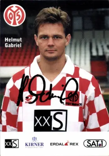 Autogrammkarte Fußballer Helmut Gabriel, 1. FSV Mainz 05, Autogramm