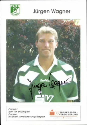 Autogrammkarte Fußballer Jürgen Wagner, TSF Ditzingen, Autogramm