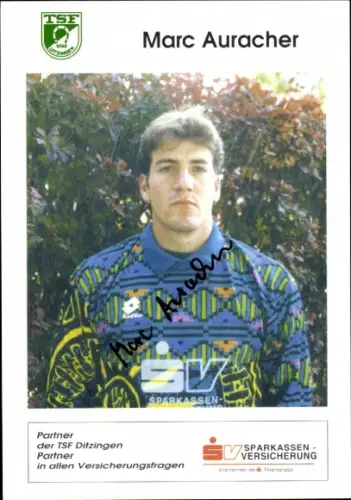 Autogrammkarte Fußballer Marc Auracher, TSF Ditzingen, Autogramm