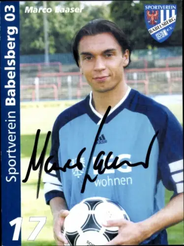 Autogrammkarte Fußballer Marco Laaser, SV Babelsberg 03, Autogramm