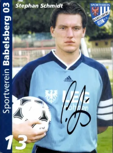 Autogrammkarte Fußballer Stephan Schmidt, SV Babelsberg 03, Autogramm