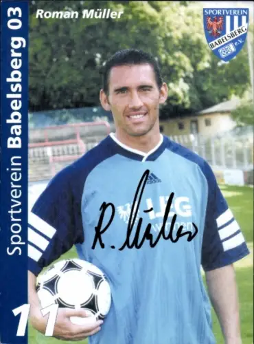 Autogrammkarte Fußballer Roman Müller, SV Babelsberg 03, Autogramm
