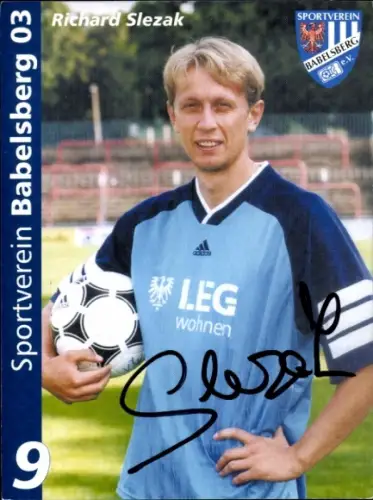 Autogrammkarte Fußballer Richard Slezak, SV Babelsberg 03, Autogramm