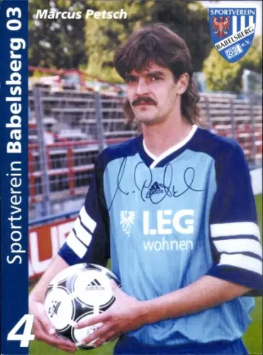 Autogrammkarte Fußballer Marcus Petsch, SV Babelsberg 03, Autogramm