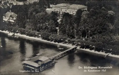 Ak Konstanz am Bodensee, Dr. Büdingens Kuranstalt im Konstanzer Hof, Luftbild