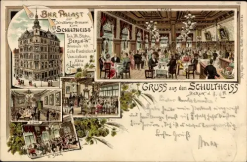 Litho Berlin Mitte, Bier Palast der Schultheiss-Brauerei zum Schultheiss, Behrenstraße 49