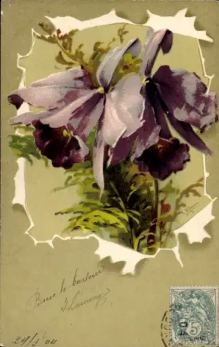 Künstler Ak Klein, Catharina, Lila Blüten