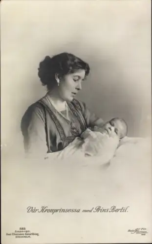 Ak Kronprinzessin Margaretha von Schweden, Prinz Bertil, Margaret of Connaught