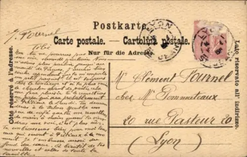 Künstler Ak Lastenboot auf dem Genfer See, Segelboot