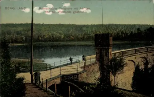 Ak Remscheid im Bergischen Land, Remscheider Talsperre, Abfluss, Westseite, Bergland