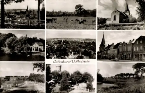 Ak Lütjenburg in Holstein, Lütjenburg/Ostholstein, mehrere Ansichten, Kirchen, Landschaft,  Gebäu