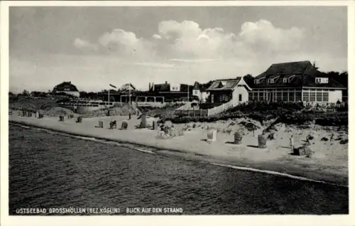Ak Mielno Großmöllen Pommern, Strandblick