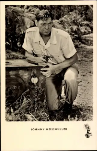 Ak Schauspieler Johnny Weissmüller, Portrait, Filmszene