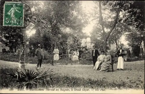 Ak Dax Landes, Partie im Garten vom Thermalbad