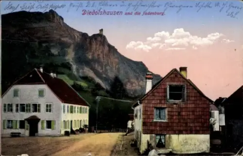 Ak Le Bonhomme Diedolshausen Elsass Haut Rhin, Straßenpartie m. Judenburg, Wohnhäuser