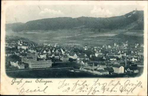 Ak Ebingen Albstadt in Württemberg, Ansicht von  Fabriken, Häuser, Landschaft