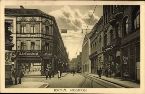 Ak Bochum im Ruhrgebiet,  Hochstraße, Geschäfte