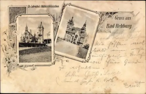 Ak Bad Rehburg Niedersachsen, Dr. Lehrecke's Malteserschlösschen, Gruss aus  zwei Bilder