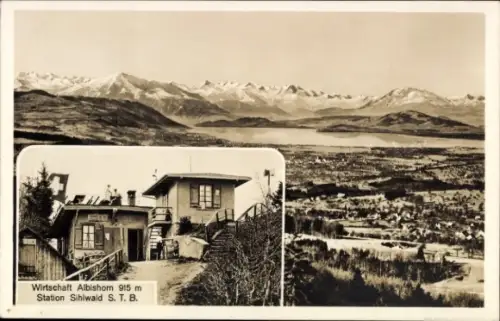 Ak Horgen Kanton Zürich, Wirtschaft Albishorn, Station Sihlwald