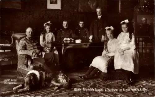 Ak König Friedrich August III. von Sachsen, Im Kreise seiner Kinder