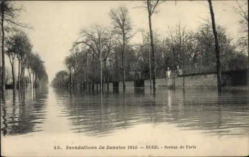 Ak Rueil Hauts-de-Seine, Inondations de Janvier 1910, Avenue de Paris