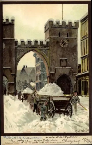Künstler Litho Diemer, Zeno, München, Karlstor