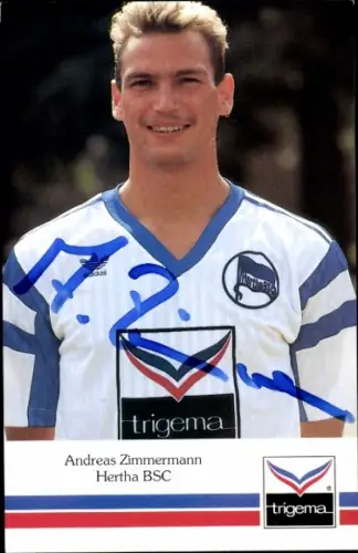 Autogrammkarte Fußballer Andreas Zimmermann, Hertha BSC, Autogramm