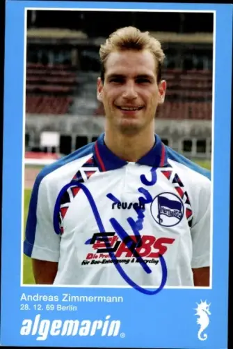 Autogrammkarte Fußballer Andreas Zimmermann, Hertha BSC, Autogramm